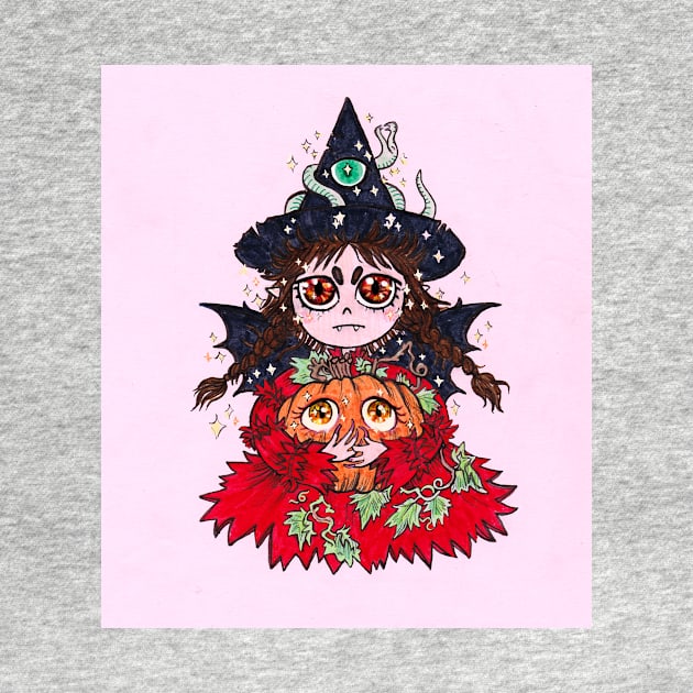 Cute Sparkly Eyes Witch by sadnettles